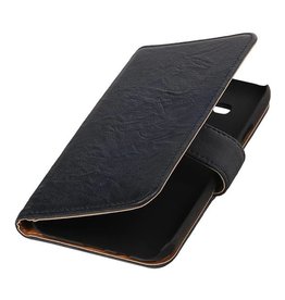 BAOHU Washed Leer Bookstyle Hoesje voor Samsung Galaxy E5 Donker Blauw