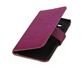 BAOHU Washed Leer Bookstyle Wallet Case Hoesje - Geschikt voor Samsung Galaxy E5 Paars