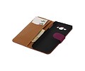 Washed Leer Bookstyle Wallet Case Hoesje - Geschikt voor Samsung Galaxy E5 Paars