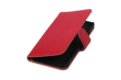 BAOHU Washed Leer Bookstyle Wallet Case Hoesje - Geschikt voor Samsung Galaxy E5 Roze