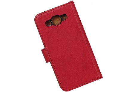 BAOHU Washed Leer Bookstyle Wallet Case Hoesje - Geschikt voor Samsung Galaxy E5 Roze