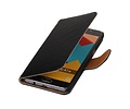 BAOHU Washed Leer Bookstyle Wallet Case Hoesje - Geschikt voor Samsung Galaxy E7 Zwart