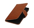 BAOHU Washed Leer Bookstyle Wallet Case Hoesje - Geschikt voor Samsung Galaxy E5 Bruin