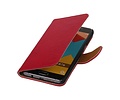 Washed Leer Bookstyle Wallet Case Hoesjes voor Galaxy E7 Roze