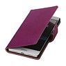 BAOHU Washed Leer Bookstyle Hoesje voor Huawei Ascend Y320 Paars