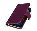 Washed Leer Bookstyle Wallet Case Hoesjes voor Galaxy S5 Active G870 Paars