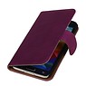 Washed Leer Bookstyle Hoesje voor Galaxy S5 Active G870 Paars