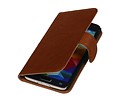 Washed Leer Bookstyle Wallet Case Hoesjes voor Galaxy Express i8730 Bruin