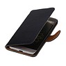 BAOHU Washed Leer Bookstyle Hoesje voor LG L80 Donker Blauw
