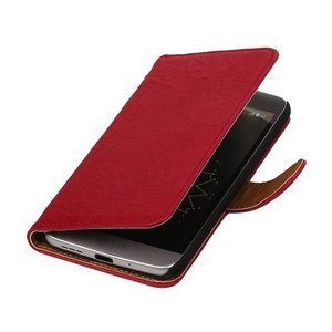 BAOHU Washed Leer Bookstyle Wallet Case Hoesje - Geschikt voor HTC One M7 Roze