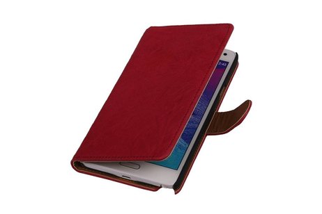 Washed Leer Bookstyle Wallet Case Hoesjes voor Galaxy Core LTE G386F Roze