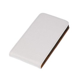 BAOHU Krokodil Classic Flip Hoesje voor Samsung Galaxy S4 mini i9190 Wit
