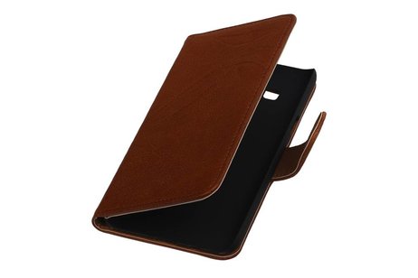 BAOHU Washed Leer Bookstyle Hoesje - Geschikt voor Samsung Z1 Z130H Bruin