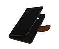 BAOHU Washed Leer Bookstyle Hoesje - Geschikt voor Samsung Z1 Z130H Zwart