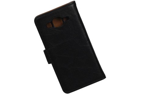 BAOHU Washed Leer Bookstyle Hoesje - Geschikt voor Samsung Z1 Z130H Zwart