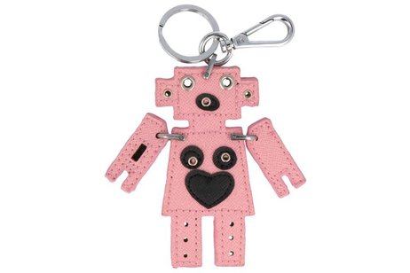 Trendy tas sleutelhanger met een Robot Roze