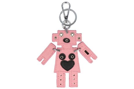 Trendy tas sleutelhanger met een Robot Roze