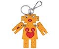 Trendy tas sleutelhanger met een Robot Geel