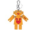 Trendy tas sleutelhanger met een Robot Geel