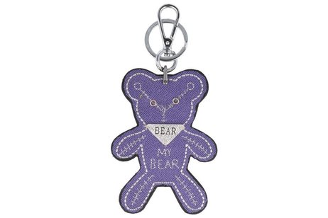 Trendy tas sleutelhanger met een Teddybear Paars