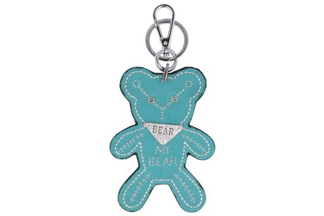 Trendy tas sleutelhanger met een Teddybear Turquoise