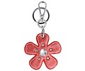 Trendy tas sleutelhanger met een Bloem Rood