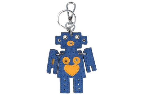 Trendy tas sleutelhanger met een Robot Blauw