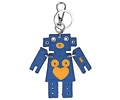 Trendy tas sleutelhanger met een Robot Blauw