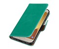 BAOHU Zakelijke Book Case Telefoonhoesje Geschikt voor de Samsung Galaxy J7 / 2017 Pro - Portemonnee Hoesje - Pasjeshouder Wallet Case - Groen