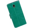 BAOHU Zakelijke Book Case Telefoonhoesje Geschikt voor de Samsung Galaxy J7 / 2017 Pro - Portemonnee Hoesje - Pasjeshouder Wallet Case - Groen