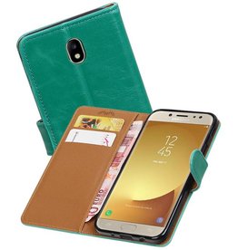 BAOHU Zakelijke Bookstyle Hoesjes voor Galaxy J7 / 2017 Pro Groen