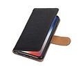 Washed Leer Bookstyle Wallet Case Hoesjes voor iPhone X Zwart