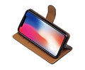 BAOHU Washed Leer Bookstyle Wallet Case Hoesje - Geschikt voor iPhone X Zwart