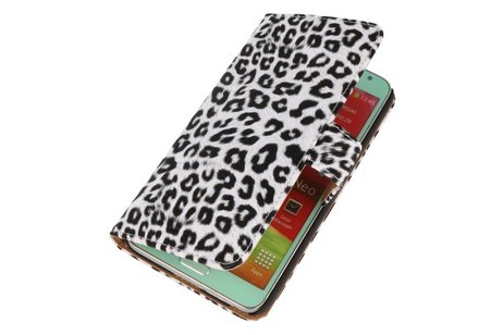 BAOHU Luipaard Bookstyle Wallet Case Hoesjes - Hoesje Geschikt voor Samsung Galaxy Note 3 Neo Wit