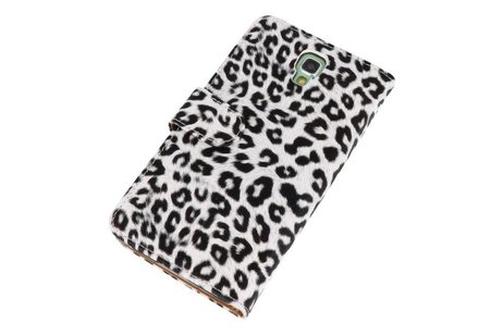 BAOHU Luipaard Bookstyle Wallet Case Hoesjes - Hoesje Geschikt voor Samsung Galaxy Note 3 Neo Wit