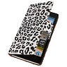 BAOHU Luipaard Bookstyle Case Hoes voor Huawei Ascend G700 Wit