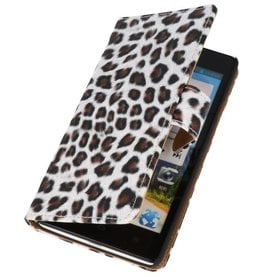 Luipaard Bookstyle Case Hoes voor Huawei Ascend G700 Bruin