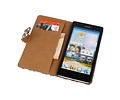 BAOHU Luipaard Bookstyle Wallet Case Hoes - Hoesje Geschikt voor Huawei Ascend G700 Bruin