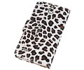 Luipaard Bookstyle Wallet Case Hoes voor Huawei Ascend G700 Bruin