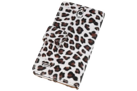 BAOHU Luipaard Bookstyle Wallet Case Hoes - Hoesje Geschikt voor Huawei Ascend G700 Bruin