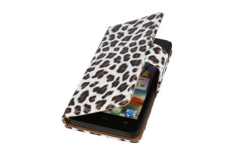 BAOHU Luipaard Bookstyle Case Hoesjes - Hoesje Geschikt voor Huawei Ascend G525 Bruin