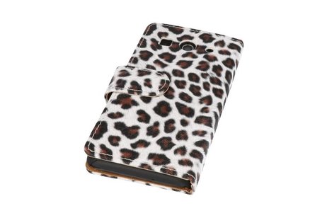 BAOHU Luipaard Bookstyle Case Hoesjes - Hoesje Geschikt voor Huawei Ascend G525 Bruin