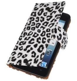 BAOHU Luipaard Bookstyle Case Hoes voor Huwaei Ascend G510 Wit
