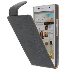 BAOHU Devil Classic Flip Hoes voor Huawei Ascend P6 Zwart