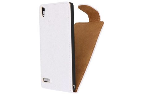 BAOHU Devil Classic Flipcases Hoesjes - Hoesje Geschikt voor Huawei Ascend P6 Wit