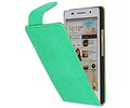 Devil Classic Flipcase Hoesjes voor Huawei Ascend P6 Groen