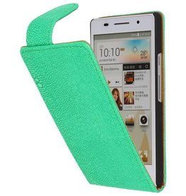 BAOHU Devil Classic Flip Hoes voor Huawei Ascend P6 Groen