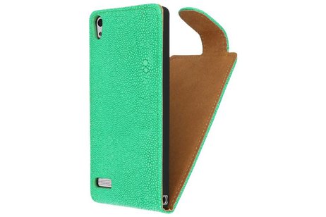 BAOHU Devil Classic Flipcase Hoesjes - Hoesje Geschikt voor Huawei Ascend P6 Groen