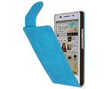 BAOHU Devil Classic Flipcases Hoesjes - Hoesje Geschikt voor Huawei Ascend P6 Turquoise
