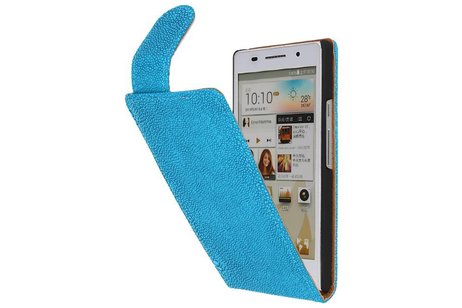 BAOHU Devil Classic Flipcases Hoesjes - Hoesje Geschikt voor Huawei Ascend P6 Turquoise
